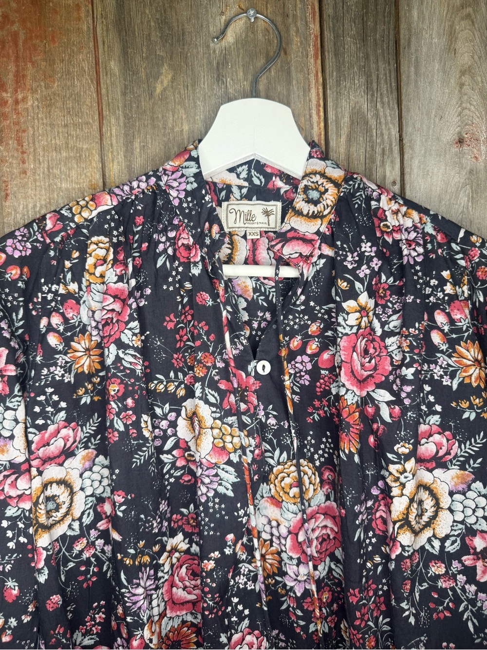 Mille Joni Top in Bloomsburg Floral Button Top Peasant Blouse XXS - Picture 3 of 12